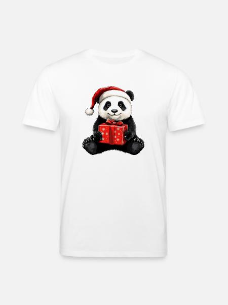 Panda Christmas - Stanley/Stella CREATOR Unisex Organic T-Shirt - white