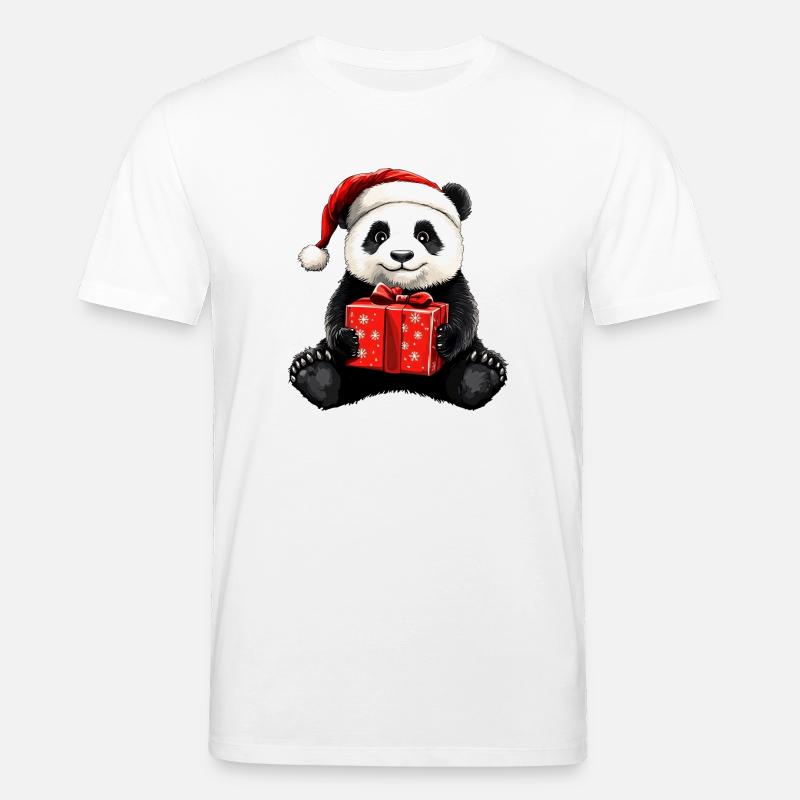Noël Panda - T-shirt bio CREATOR Stanley/Stella Unisexe - blanc