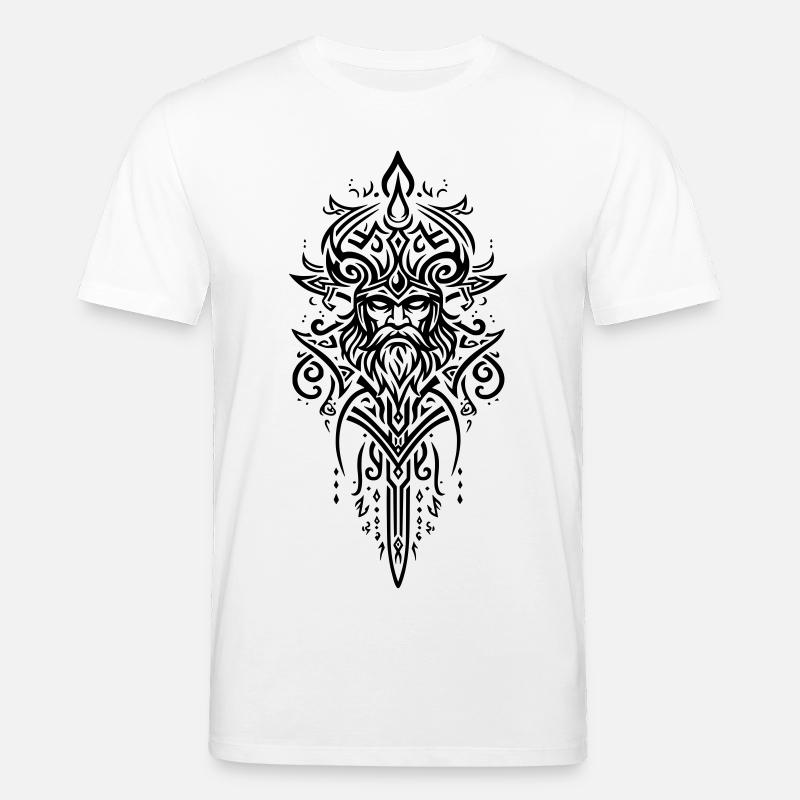Mächtiges Stammes-Wikingermuster, Symbol der Stärke - Stanley/Stella Unisex Bio-T-Shirt CREATOR  - Weiß
