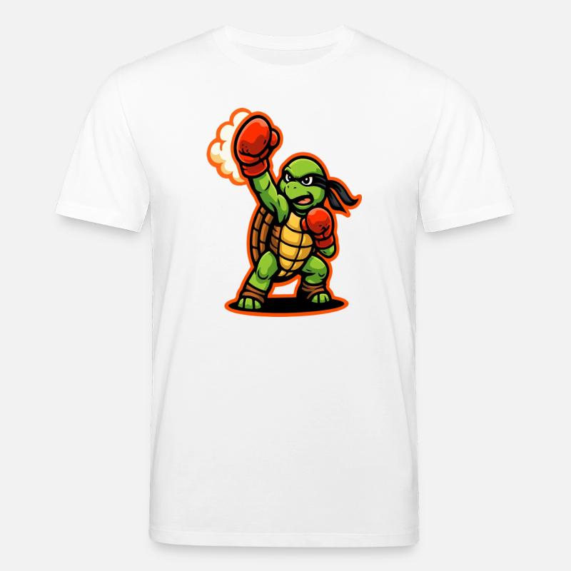 Boxing Turtle Fighter Power Punch Maskottchen - Stanley/Stella Unisex Bio-T-Shirt CREATOR  - Weiß