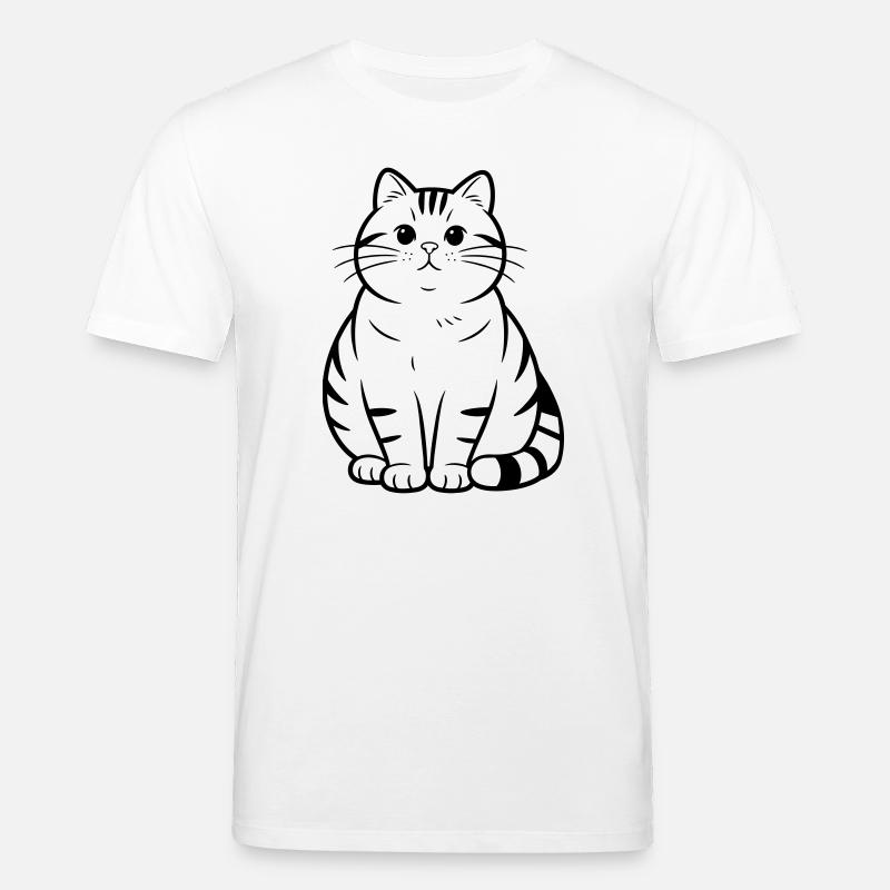 dicke süße Katze - Stanley/Stella Unisex Bio-T-Shirt CREATOR - Weiß