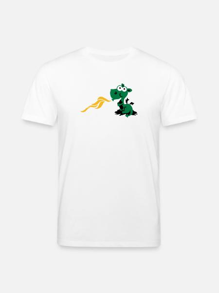 dragon spits fire - Stanley/Stella Unisex Bio-T-Shirt CREATOR  - Weiß