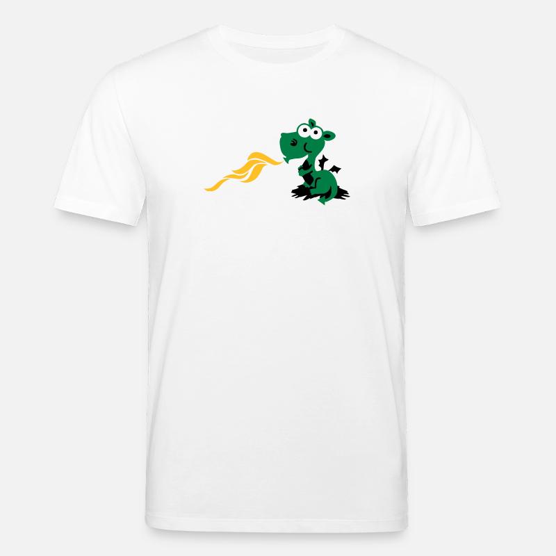 dragon spits fire - T-shirt bio CREATOR Stanley/Stella Unisexe - blanc
