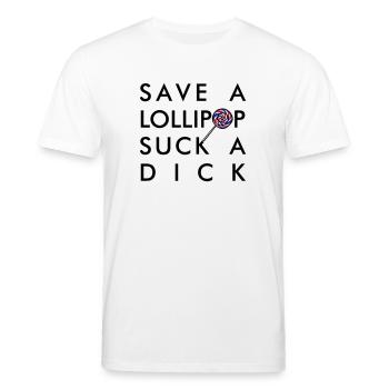 SAVE A LOLLIPOP SUCK A DICK - Stanley/Stella Unisex Bio-T-Shirt CREATOR  - Weiß - Vorne - Alina (178cm) & Michal (187cm)