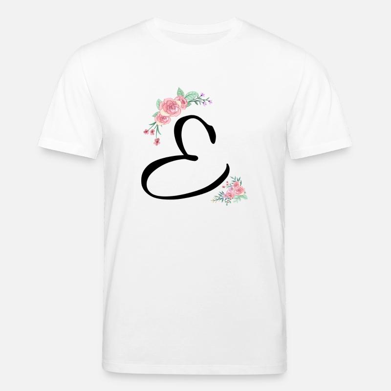 Lettre e fleurs - T-shirt bio CREATOR Stanley/Stella Unisexe - blanc