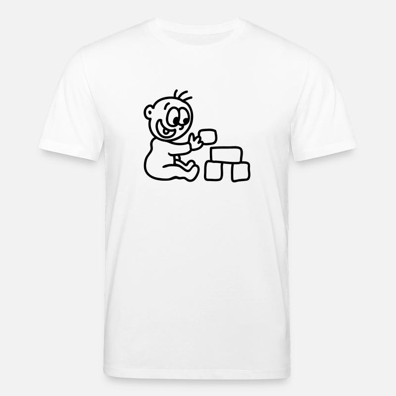 Bébé - blocs de construction - ligne - T-shirt bio CREATOR Stanley/Stella Unisexe - blanc