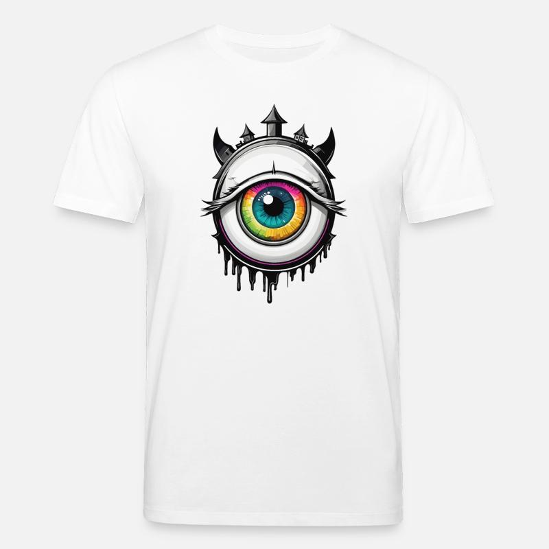 Ojo con cuernos - Camiseta ecológica unisex CREATOR de Stanley/Stella - blanco