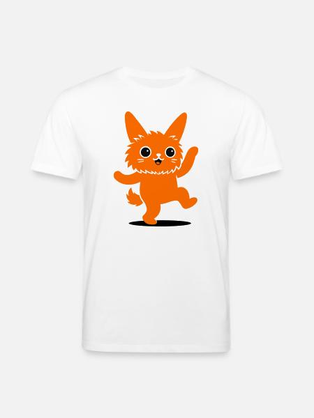 Funny animal character with big eyes - Stanley/Stella CREATOR Unisex Organic T-Shirt - white