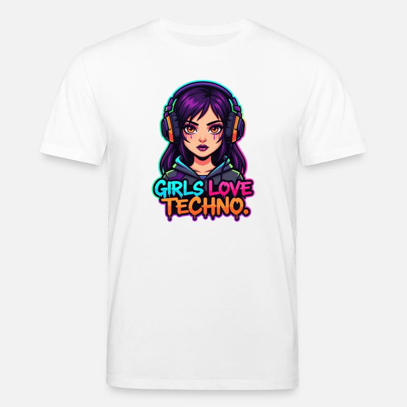 Techno Neon Mädchen - Stanley/Stella Unisex Bio-T-Shirt CREATOR  - Weiß