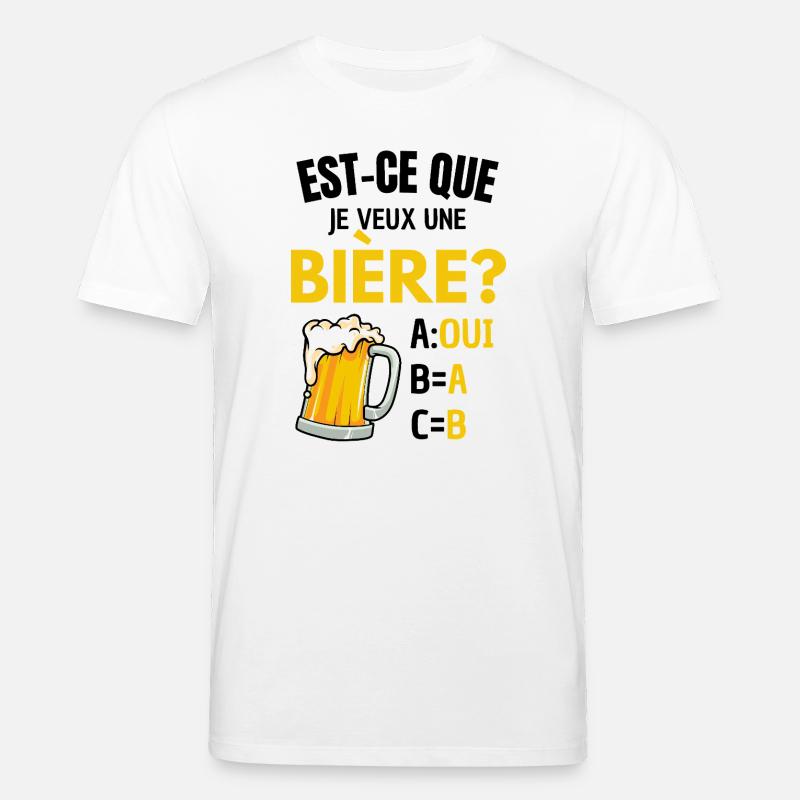 Will ich ein Bier? Beauf Alkoholwitz - Stanley/Stella Unisex Bio-T-Shirt CREATOR  - Weiß