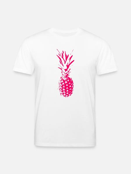 Ananas_neon_pink - Stanley/Stella Unisex Bio-T-Shirt CREATOR  - Weiß