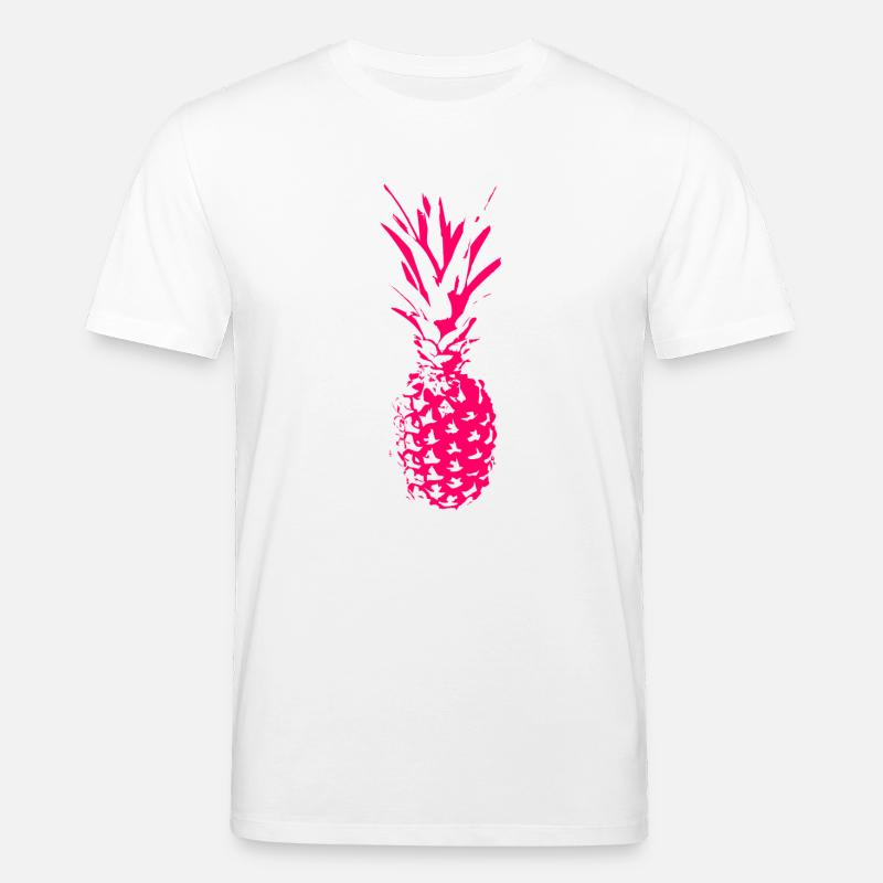 Ananas_neon_pink - Stanley/Stella Unisex Bio-T-Shirt CREATOR  - Weiß