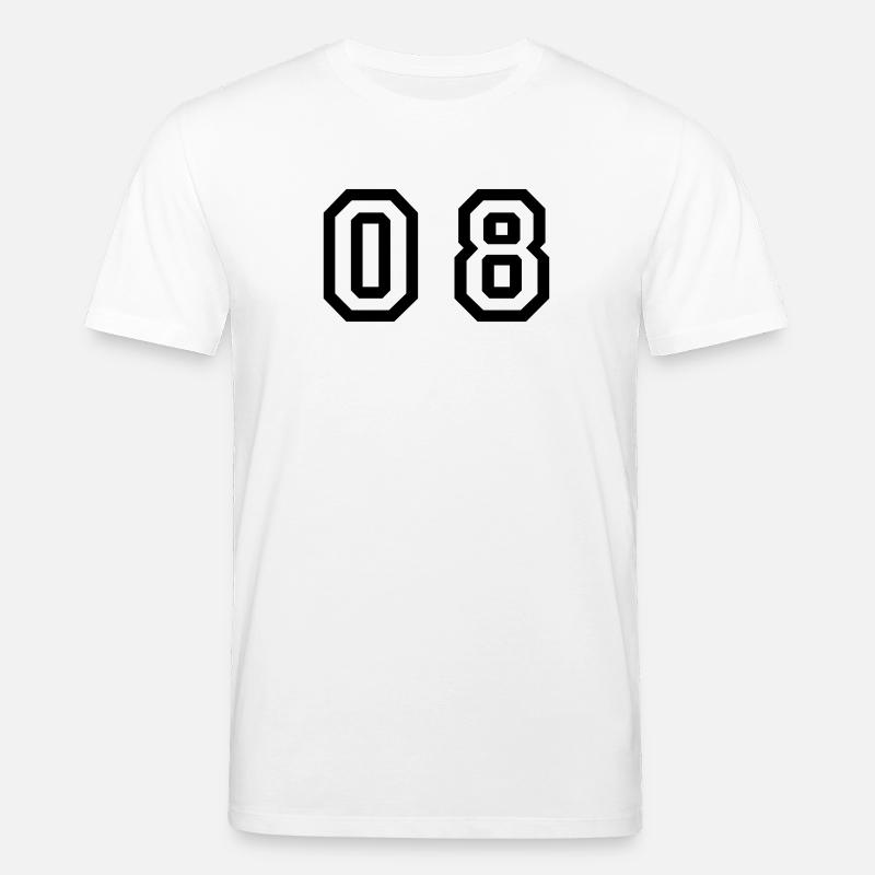number - 08 - zero eight - Stanley/Stella CREATOR Unisex Organic T-Shirt - white