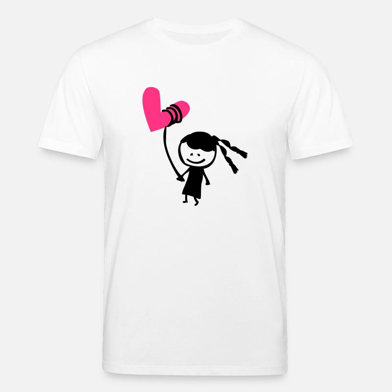 Kleines Mädchen mit Herzballon - Stanley/Stella Unisex Bio-T-Shirt CREATOR  - Weiß