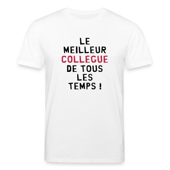 Collègue / Bureau / Travail / Collegue Entreprise - T-shirt bio CREATOR Stanley/Stella Unisexe - blanc - Devant - Alina (178cm) & Michal (187cm)