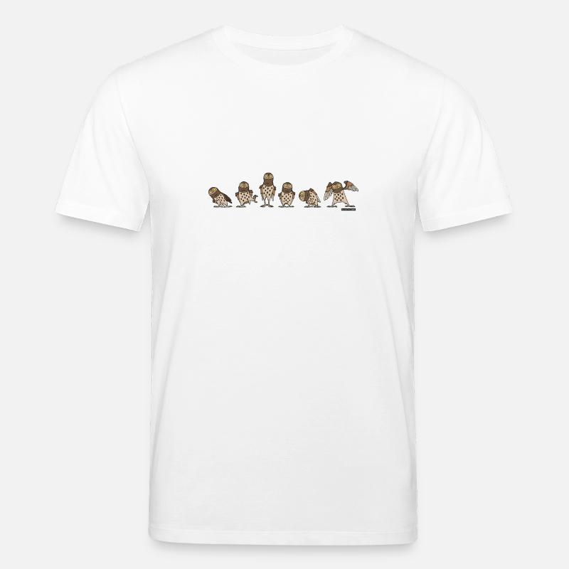 Owls - Brown - T-shirt bio CREATOR Stanley/Stella Unisexe - blanc