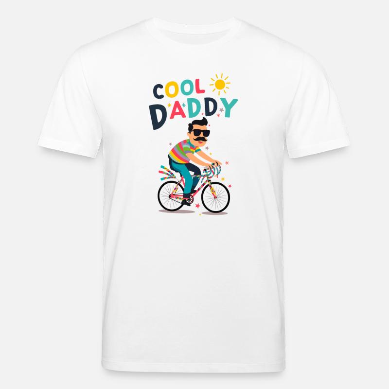 Lebendiges cooles Daddy-Radfahrer-Design - Stanley/Stella Unisex Bio-T-Shirt CREATOR  - Weiß