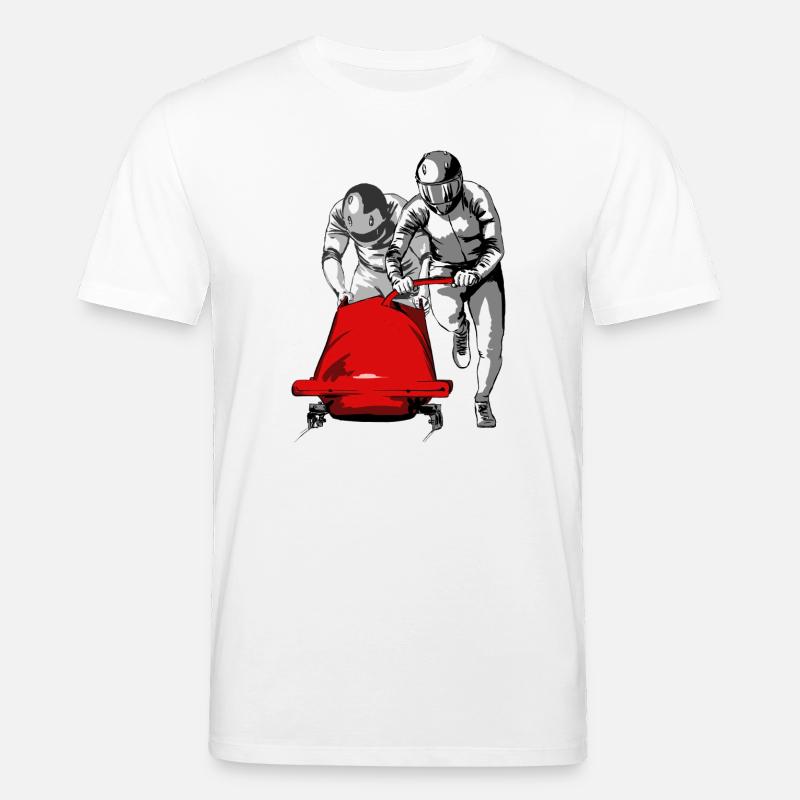 Bobfahrer beim Anschieben am Start - Stanley/Stella Unisex Bio-T-Shirt CREATOR  - Weiß