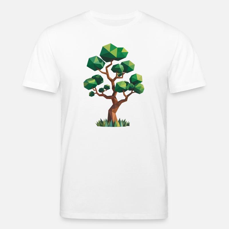 Arbre - Cool Low Poly Logo - T-shirt bio CREATOR Stanley/Stella Unisexe - blanc