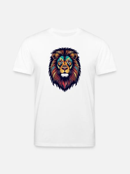 Leuchtender Löwe Farbexplosion - Stanley/Stella Unisex Bio-T-Shirt CREATOR - Weiß