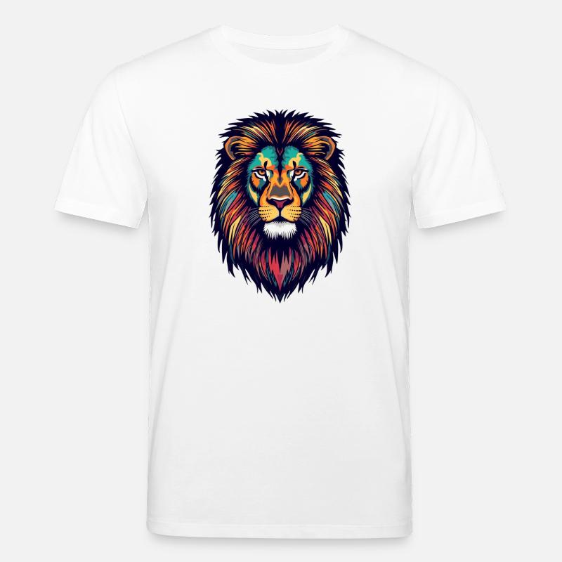 Leuchtender Löwe Farbexplosion - Stanley/Stella Unisex Bio-T-Shirt CREATOR  - Weiß