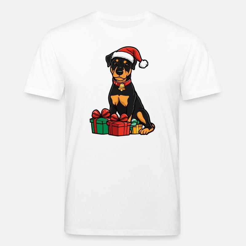 Cadeaux de Noël pour chiens doberman - T-shirt bio CREATOR Stanley/Stella Unisexe - blanc