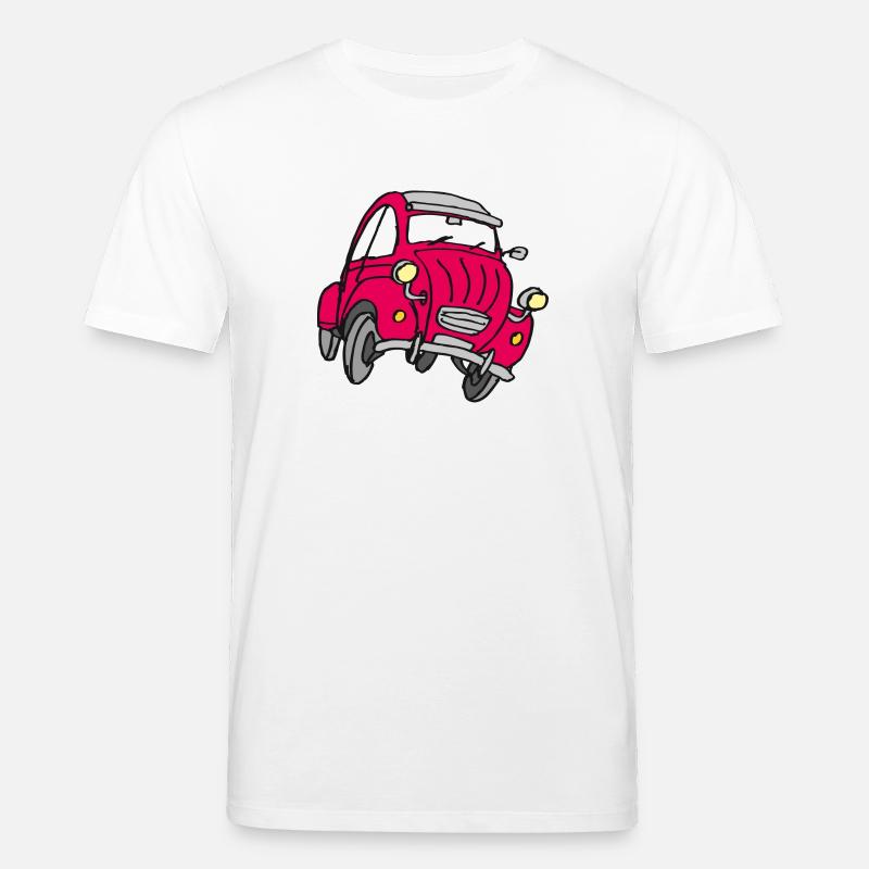 Comic Kleinwagen Rot - Stanley/Stella Unisex Bio-T-Shirt CREATOR - Weiß