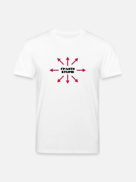 I'm with stupid :) (V) - Stanley/Stella CREATOR Unisex Organic T-Shirt - white