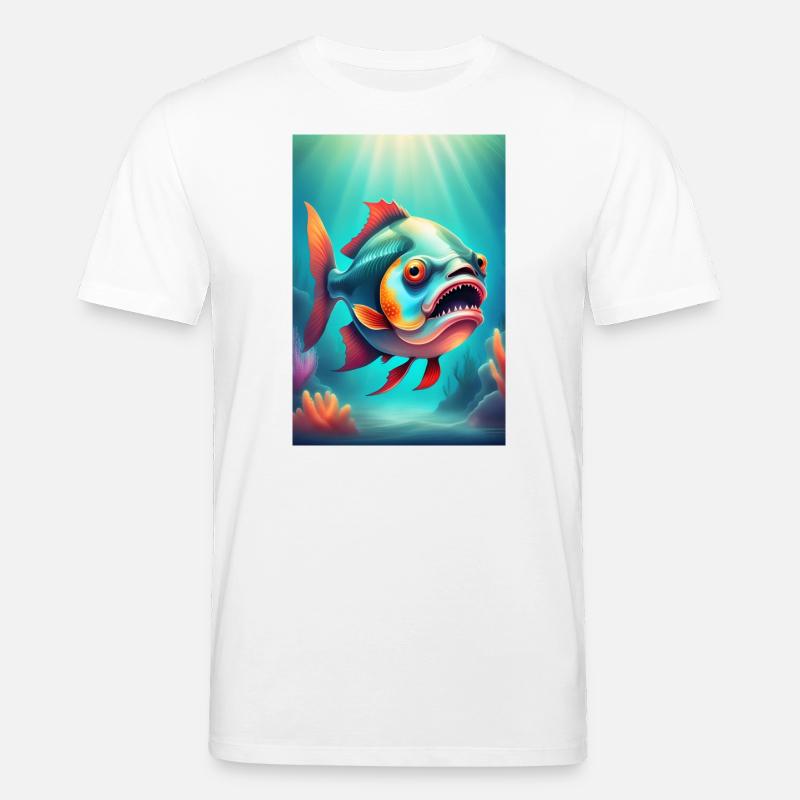 Poisson effrayant à l’air étrange - T-shirt bio CREATOR Stanley/Stella Unisexe - blanc