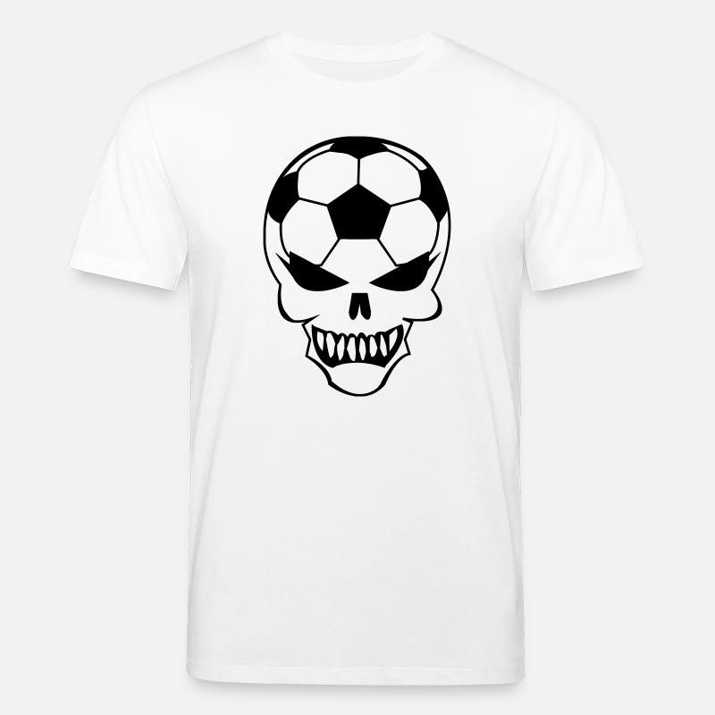 Fußball-Totenkopf - Stanley/Stella Unisex Bio-T-Shirt CREATOR  - Weiß