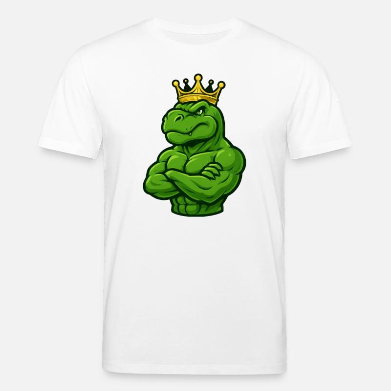 Starker T-Rex Dinosaurier mit Krone Selbstbewusst  - Stanley/Stella Unisex Bio-T-Shirt CREATOR  - Weiß