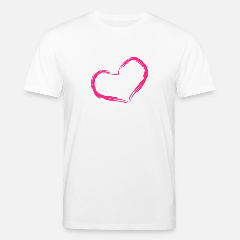 Herz Rosa Geschenk Liebe - Stanley/Stella Unisex Bio-T-Shirt CREATOR - Weiß