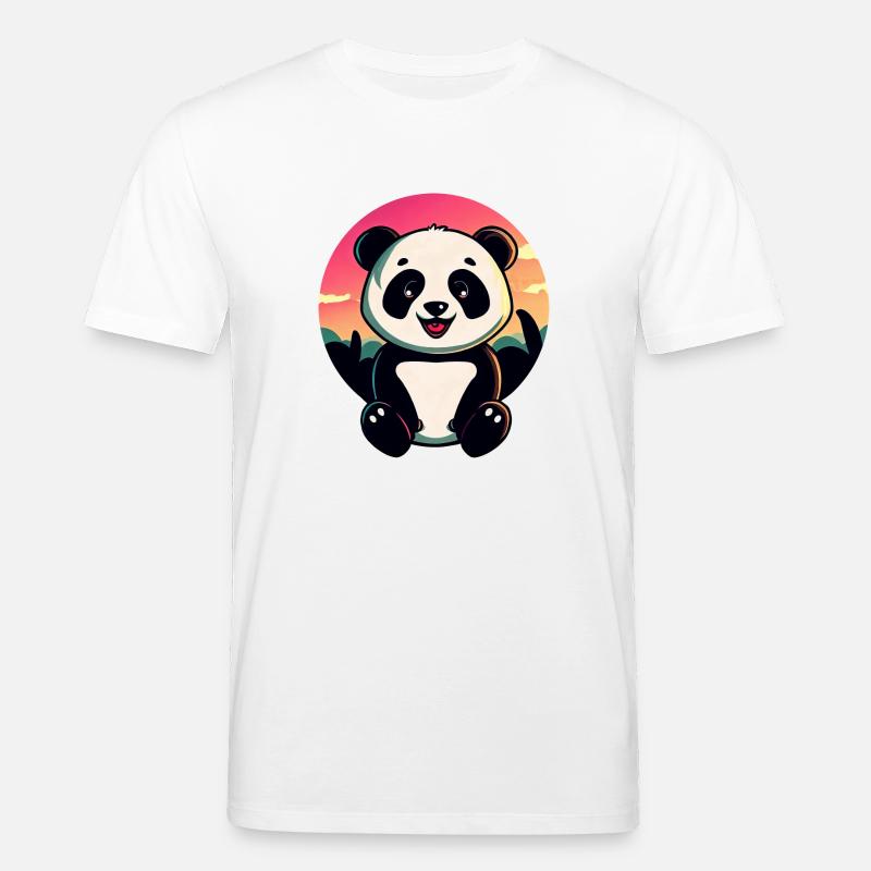 Süßer Panda Sunset Design - Stanley/Stella Unisex Bio-T-Shirt CREATOR  - Weiß