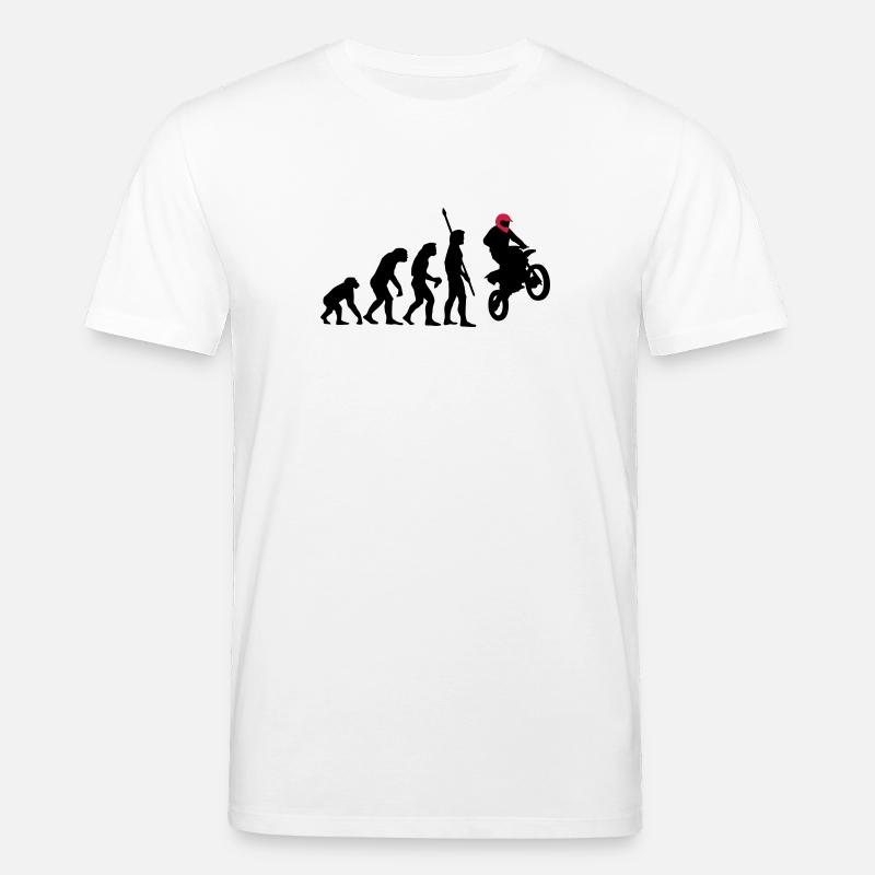 evolution_motorbike_stunt_a_2c - T-shirt bio CREATOR Stanley/Stella Unisexe - blanc