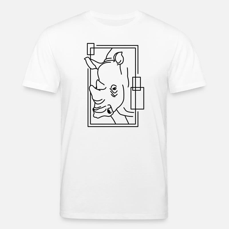 Nashorn im geometrischen Design - Stanley/Stella Unisex Bio-T-Shirt CREATOR  - Weiß