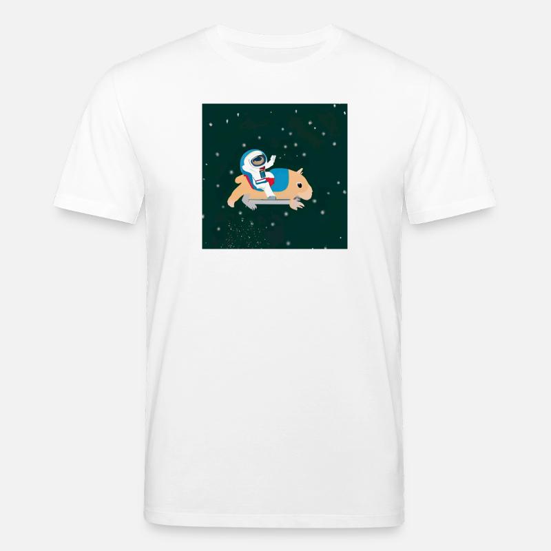 Astronaute sur un capybara spatial - T-shirt bio CREATOR Stanley/Stella Unisexe - blanc
