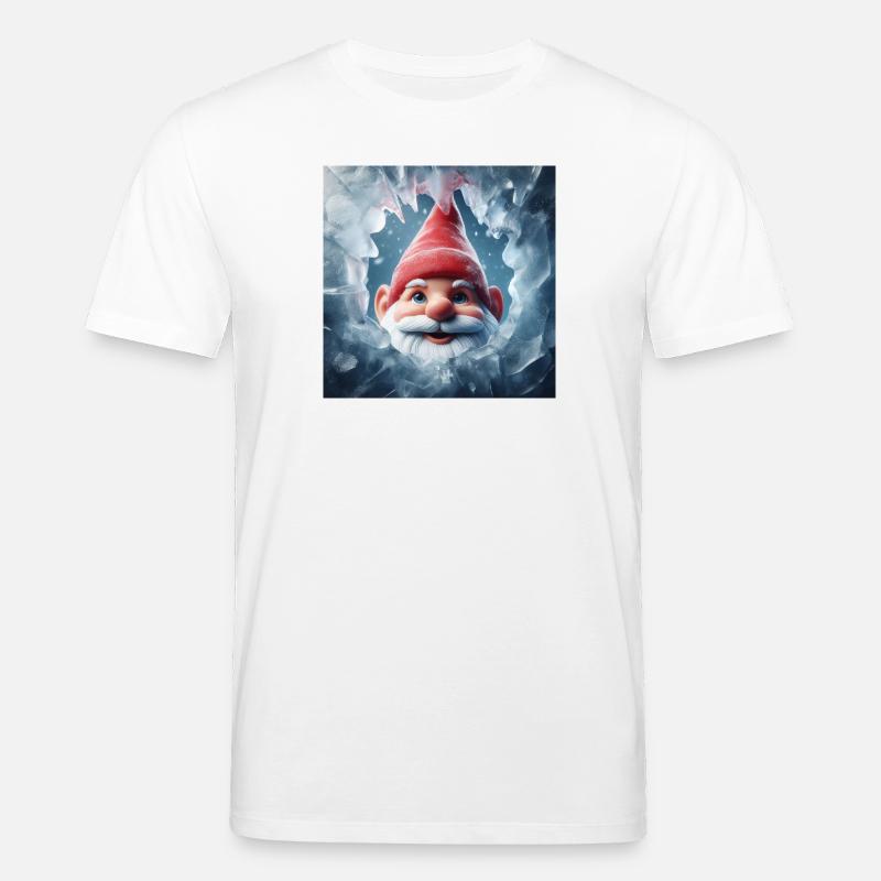 Wichtel schaut durch Eis - Stanley/Stella Unisex Bio-T-Shirt CREATOR - Weiß