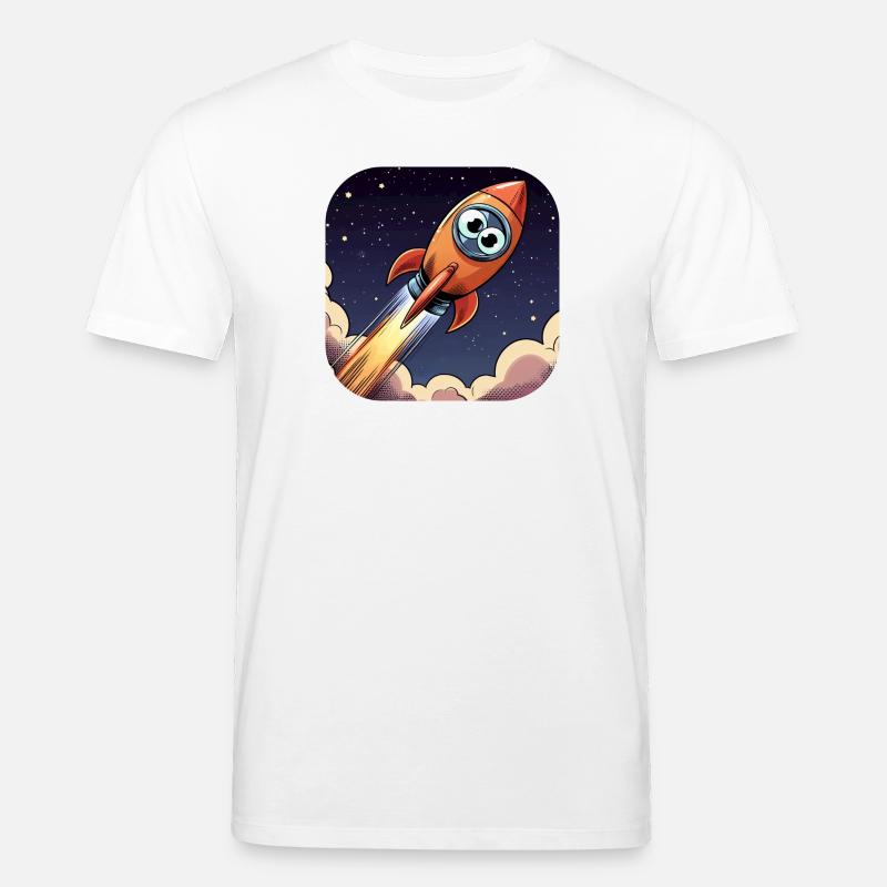 Comic Rakete mit Augen - Stanley/Stella Unisex Bio-T-Shirt CREATOR  - Weiß