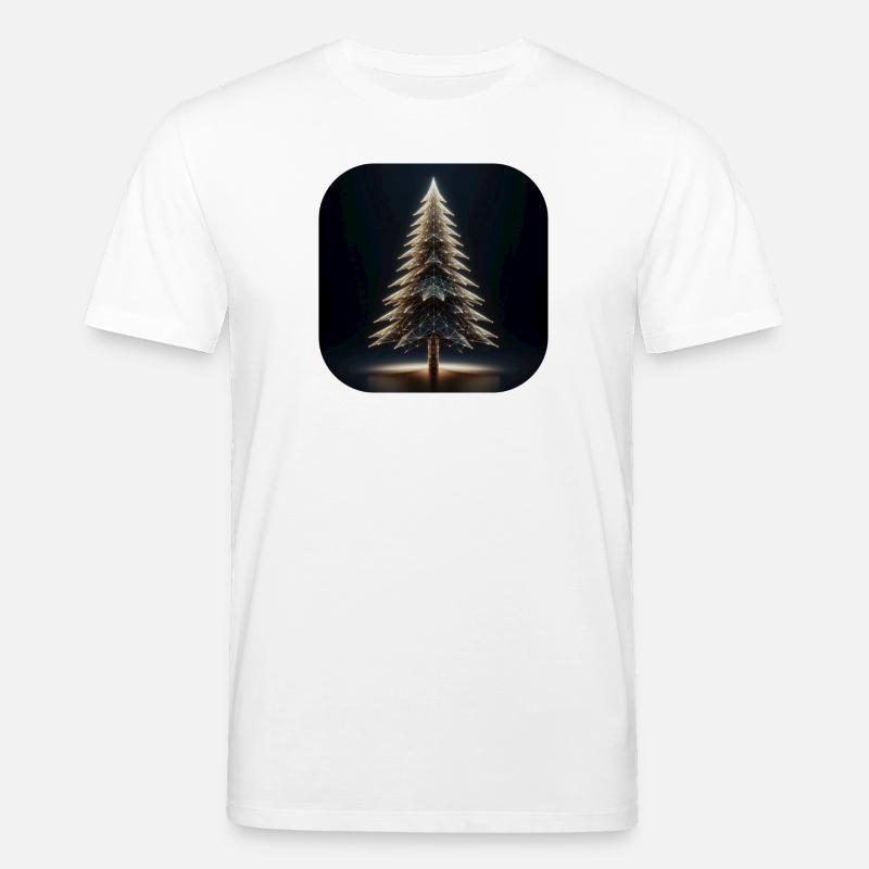 Weihnachtsbaum Polygone Licht Tannenbaum - Stanley/Stella Unisex Bio-T-Shirt CREATOR  - Weiß