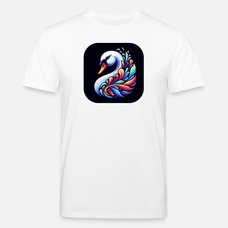 Schwan Tier Vogel Bunt Comic - Stanley/Stella Unisex Bio-T-Shirt CREATOR  - Weiß