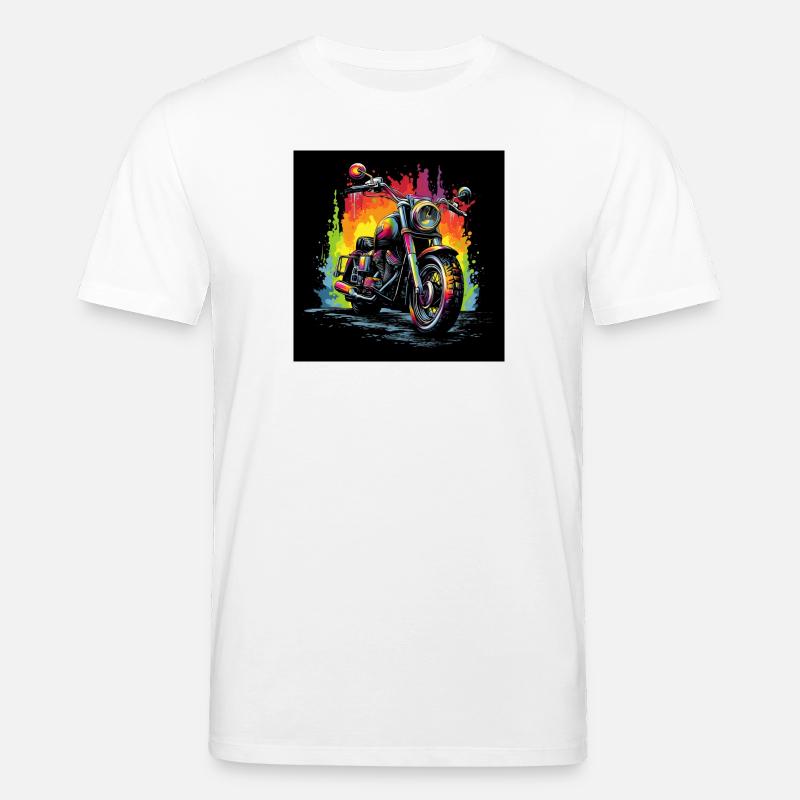 Regenbogen Motorrad Splash - Stanley/Stella Unisex Bio-T-Shirt CREATOR  - Weiß