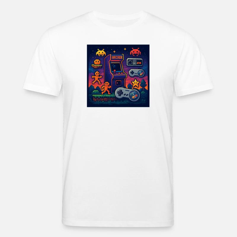 Conception de jeu d’arcade Pixel rétro - T-shirt bio CREATOR Stanley/Stella Unisexe - blanc