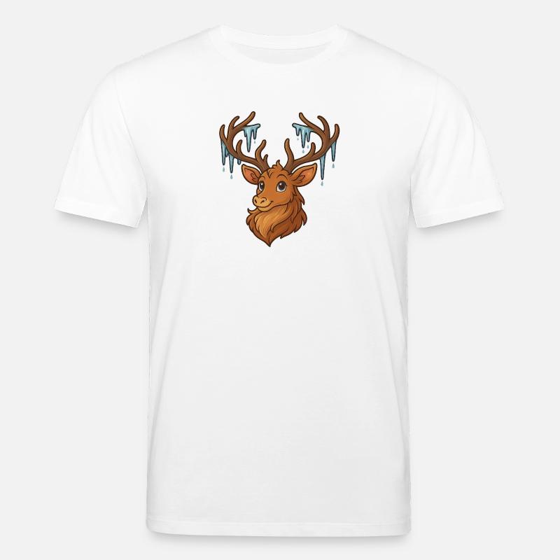 Winterhirsch mit Eiszapfen - Stanley/Stella Unisex Bio-T-Shirt CREATOR  - Weiß