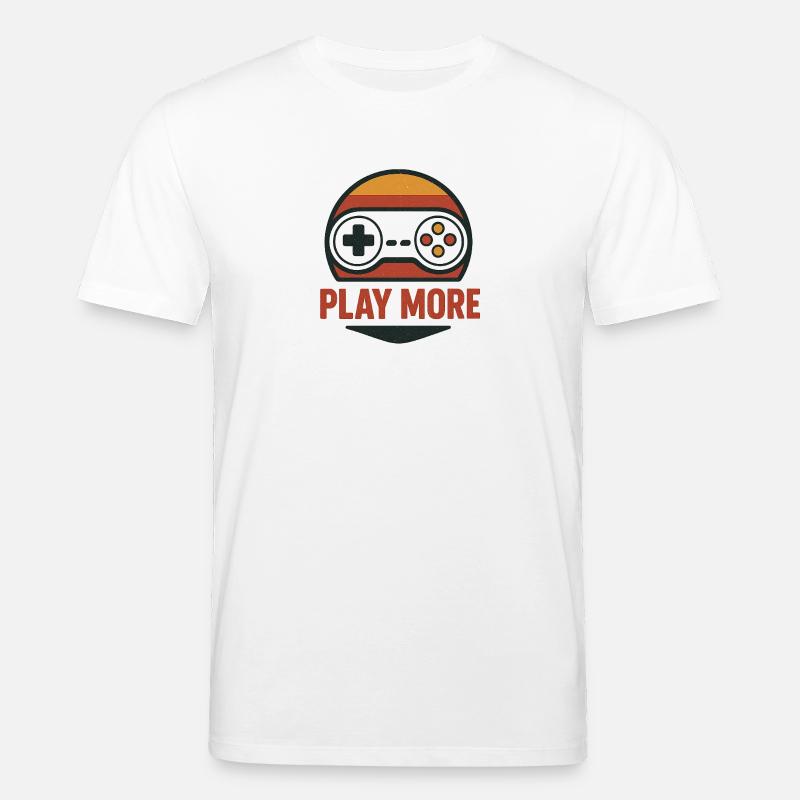 Retro Controller Motiv Play More - Stanley/Stella Unisex Bio-T-Shirt CREATOR  - Weiß