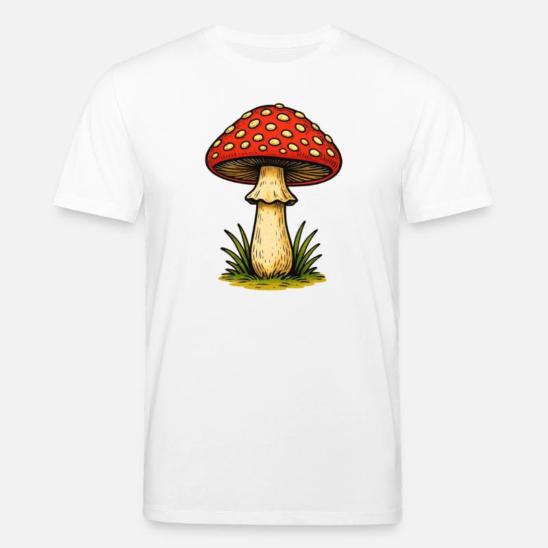 Red Toadstool Retro - Stanley/Stella CREATOR Unisex Organic T-Shirt - white
