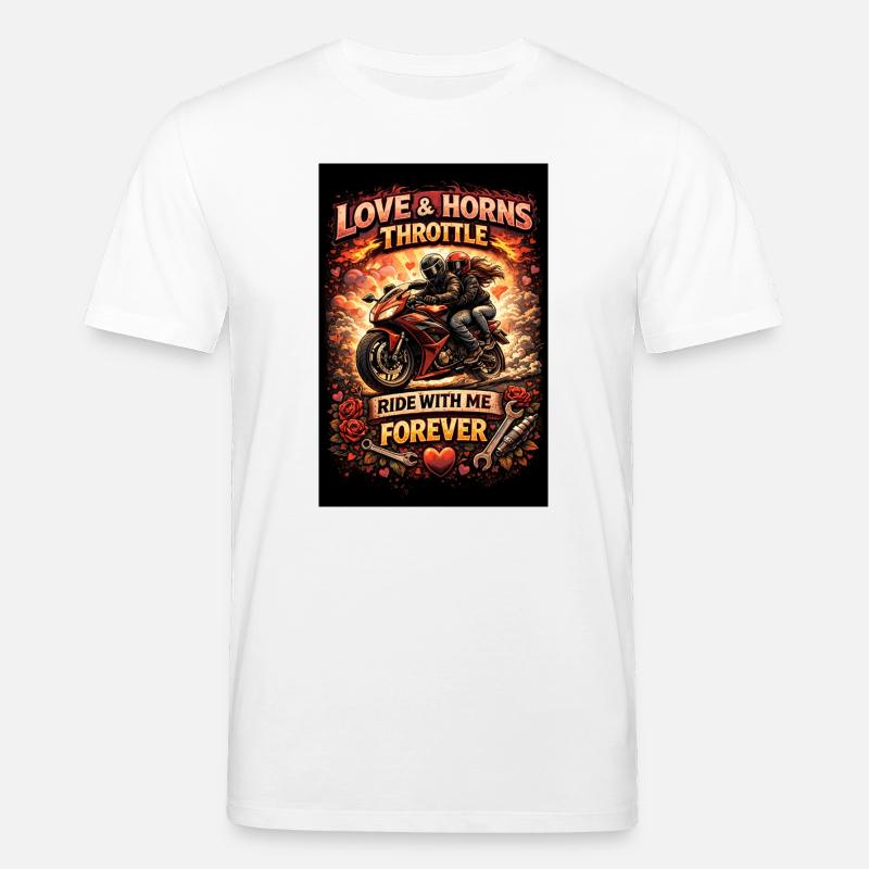 Love & Motorcycle: Ride Forever - Stanley/Stella Unisex Bio-T-Shirt CREATOR  - Weiß