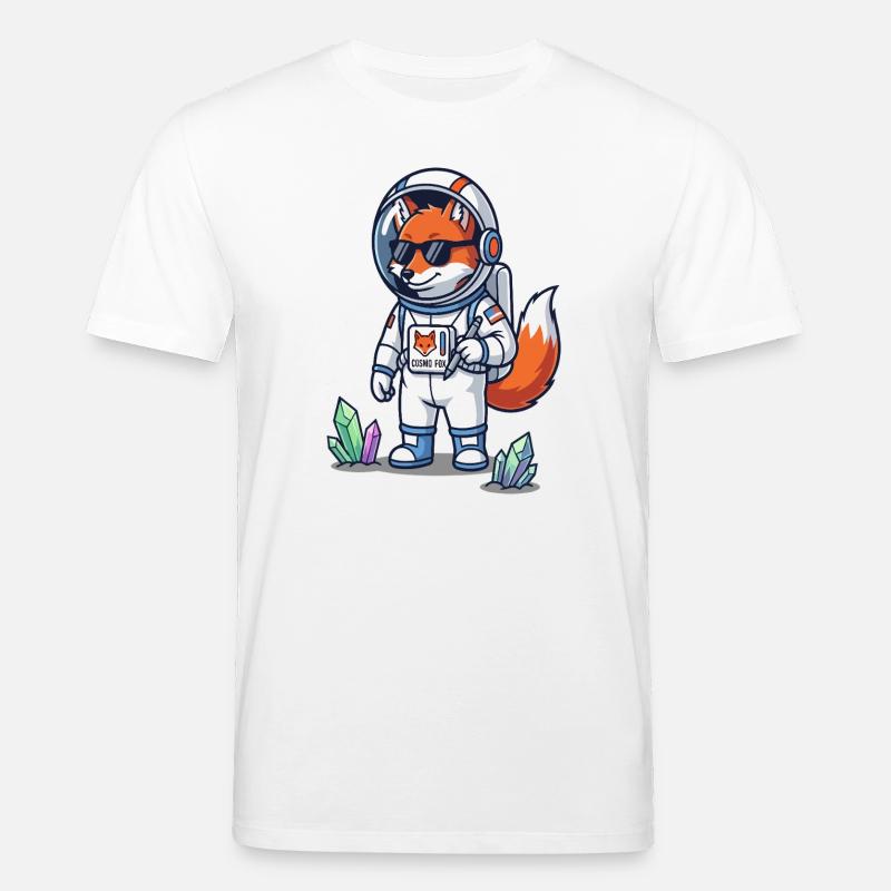 Cosmo Fox Astronaute Explorateur Spatial - T-shirt bio CREATOR Stanley/Stella Unisexe - blanc