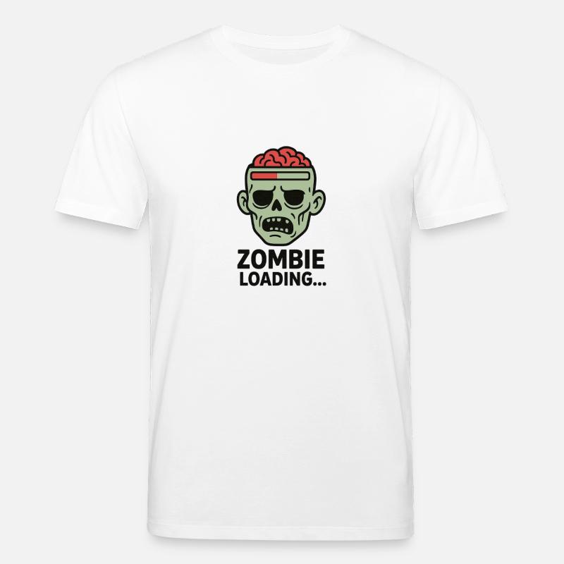 Zombie Loading Skull Graphic - Stanley/Stella CREATOR Unisex Organic T-Shirt - white