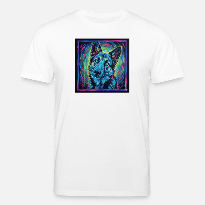 Neon-Wolfsblick - Stanley/Stella Unisex Bio-T-Shirt CREATOR - Weiß