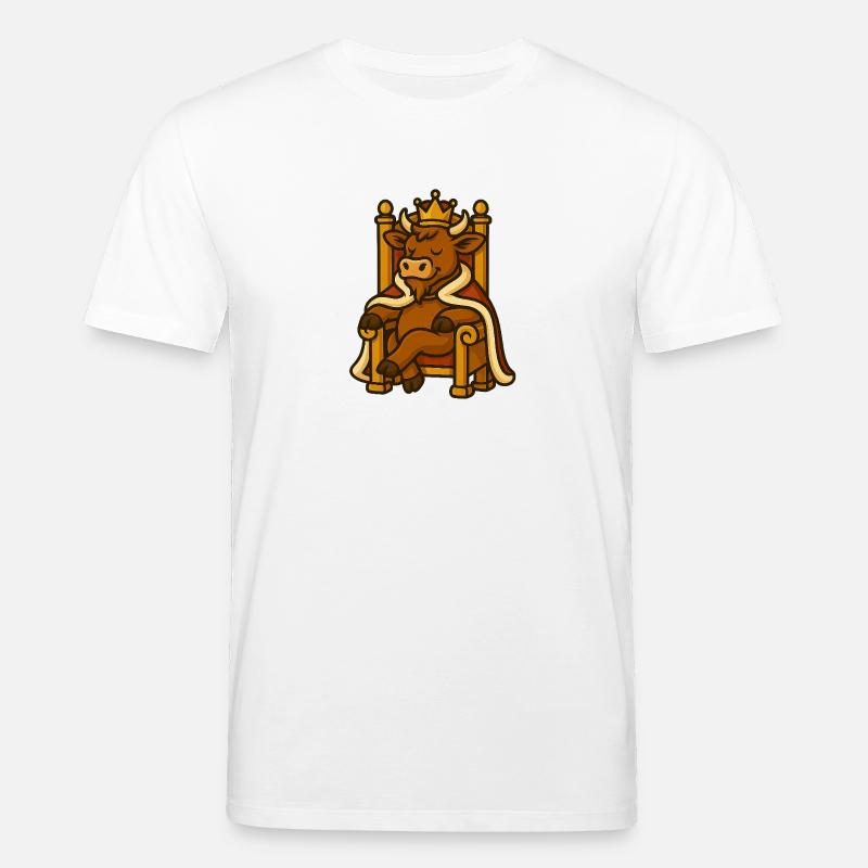 Kuh mit Krone auf Thron - Stanley/Stella Unisex Bio-T-Shirt CREATOR  - Weiß